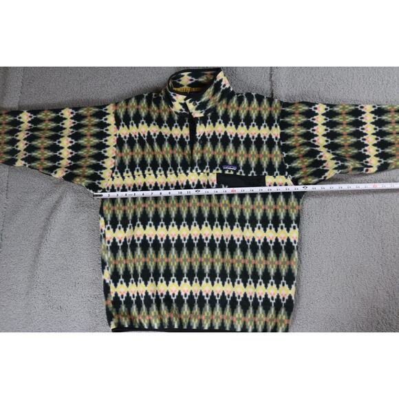 Patagonia Synchilla Mens Large Forest Carpet Tsnap Black Yellow Fleece Sweater - Picture 7 of 9